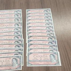 1954 Bank of Canada (25) $2 Banknotes 
 UNRESERVED