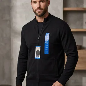 Robert Graham Men’s Full-Zip Sweater, Black, Size L/G