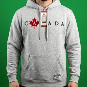 Canada Hooded Sweatshirt with Embroidered Maple Leaf Design in Size M/M