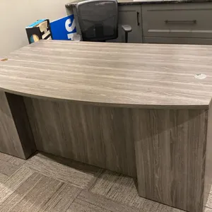 71" X 41" EXECUTIVE DESK, MESH BACK CHAIR, 3 DRAWER PEDESTAL CABINET, ASST OFFICE TYPE SUPPLIES