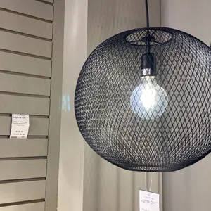 KELLER SINGLE LIGHT PENDANT. BLACK WOVEN METAL. 16"D