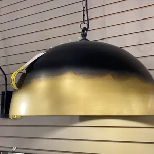 GAYA 1 LIGHT PENDANT. BLACK AND GOLD. 24"