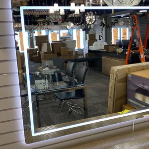 COMPACT LED MIRROR. BLACK. 48" X 36". RETAIL $3000