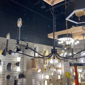 MALENE 6 LIGHT CHANDELIER. BLACK
