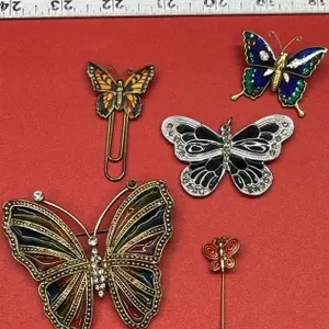 Butterfly Lot- Brooches, Paperclip & Pendant.
