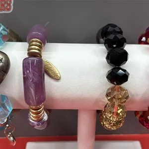 4 Asst. Beaded Stretchy Bracelets. *SC