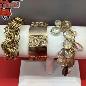 3 Gold Tone Bracelets. Some Tarnishing. *SC