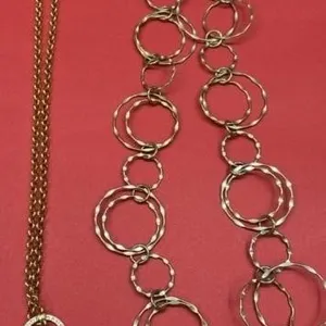 2 Gold Tone Necklaces. *SC