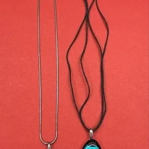 2-Necklaces w/Infused Glass Pendants. *SC