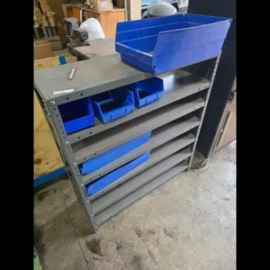 Industrial Shelving Unit with Bins
