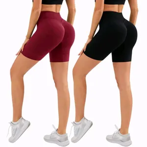 New Size XS Women's 2-Pack Gym Shorts Women Butt Scrunch Booty Workout Seamless Biker Shorts Ladies Sport Yoga Sexy Hip Lifting Tummy Control Shorts f