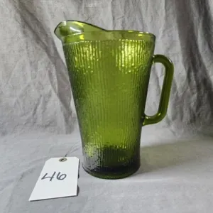 VTG 1960's Jeannette Green Glass Company Pitcher
