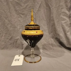 VTG Venetian or Empoli Italian Art Glass Compote