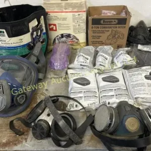 Full face piece respirator, safety glasses,