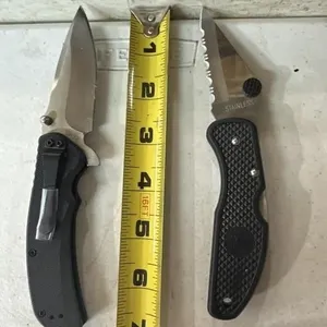 1 black folding knife or smooth edge
1 black