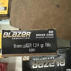 Blazer ammunition l9 mm Luger 124 gr FMJ 50 rds d