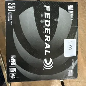 Federal 9 mm fMJ 115 g 1 box 250 rds