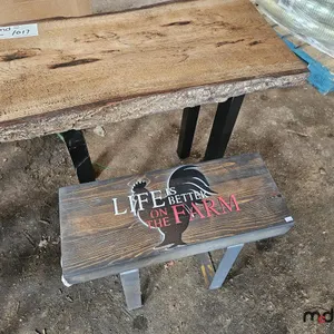 Live Edge Table & Bench "Life is Better on the Farm"
 UNRESERVED