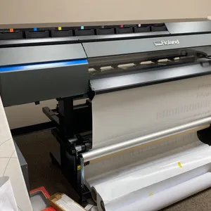 ROLAND TRUVIS VG3-540 LARGE FORMAT INKJET PRINTER CUTTER WITH ASSORTED ROLLS OF MATERIAL