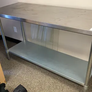 2 TIER STAINLESS STEEL PREP TABLE APPROX 60"L X 24"D X 35"H