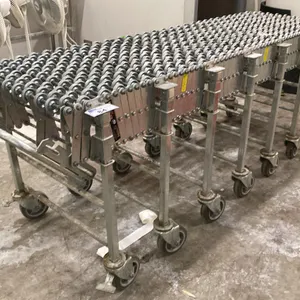 NESTAFLEX 376 HEAVY-DUTY, EXPANDABLE GRAVITY SKATE WHEEL CONVEYOR APPROX 18' WHEN EXPANDED