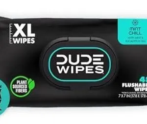 3- PACKS OF 48 –  Dude Wipes XL Flushable Wipes, Plant-Sourced Fibers, Sewer Safe