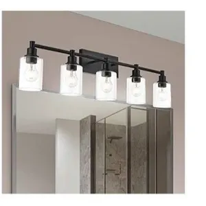 Lucidce Modern 5-Light Vanity Light Fixture With Clear Glass Shades