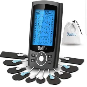 Belifu Dual Channel TENS EMS Unit Muscle Stimulator with Pads and Accessories