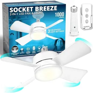 Bell & Howell Socket Fan Light with 2-in-1 LED Light and Fan