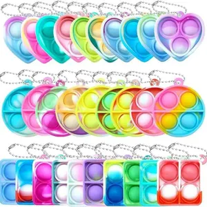 Mini Fidget Pop Bubble Keychains, Mixed shapes