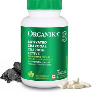 Organika Activated Charcoal Supplement with 90 Vegetarian Capsules