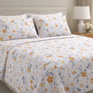 Softan 4PC King Size Sheet Set With Floral Design