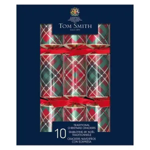 Tom Smith 10 Traditional Christmas Crackers with Surprises