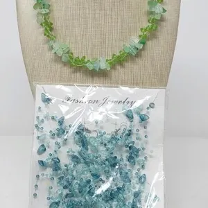 Green & Blue Gemstone Chip Necklaces