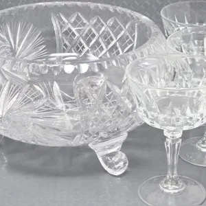 Pinwheel Crystal Footed Bowl