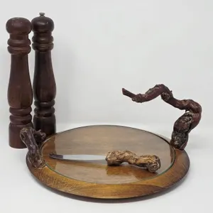 Unique Burled Wood Cheese Tray