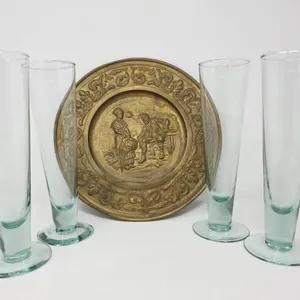 Brass Plaque & Bar Glasses