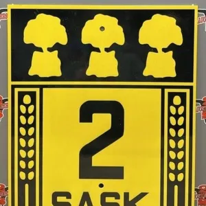 REPRODUCTION Sask. Highway Sign. 14.5" x 17.5".