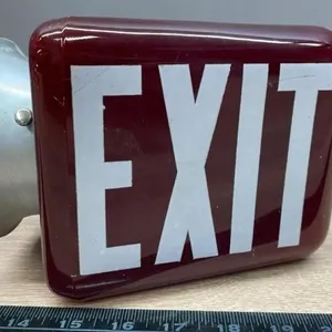 Vintage Red Glass EXIT Light Fixture. *DC