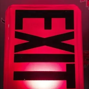 Vintage Red Glass EXIT Globe. *DC