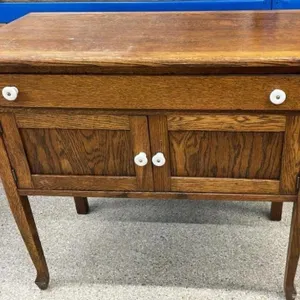 Antique Backless Oak Sideboard. 34"W x 18"D x