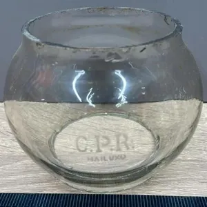 Etched CPR Railway Lantern Globe. Rough/chipped