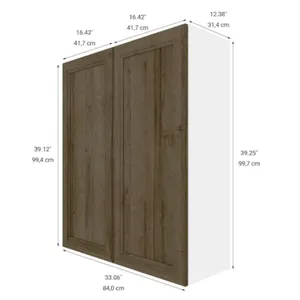 Eklipse RD-HTG33-PC Kitchen Cabinet, 33 Inches, Ruby, 2 Doors