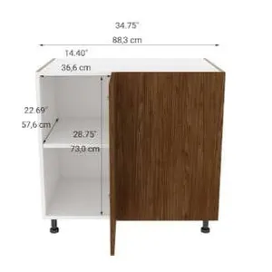 Eklipse RD-BCM36-FE 36-Inch Base Hidden Corner Cabinet in Saphir Finish