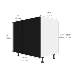KraftMaid 36-Inch Onyx Base Kitchen Cabinet RD-BCM36-NT