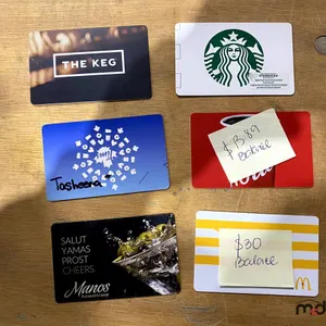 (6) Gift Cards
 UNRESERVED