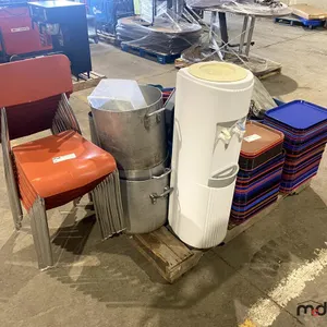 Pallet of Various Restaurant Equipment w/ Plastic Orange Chairs
 UNRESERVED