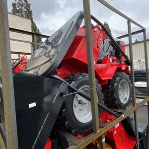 AGT INDUSTRIAL SDA-140W GAS POWERED PNEUMATIC TIRE RIDE ON MINI SKID STEER WITH ATTACHED