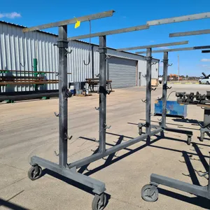 Metal Rolling Paint Rack with Hooks and Casters