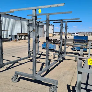 Metal Rolling Paint Rack with Hooks and Casters